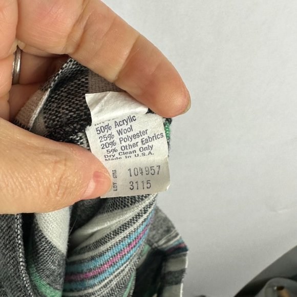 Vintage Womens Plaid Striped Pleated Wool Mid Skirt Size 11 Button Down USA - Picture 5 of 7